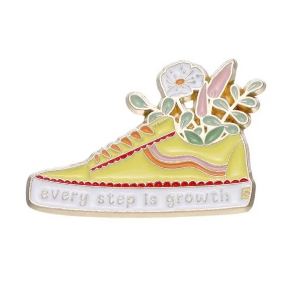 6/$30 Sneakers Every Step Is Growth Enamel Pin - Picture 1 of 2
